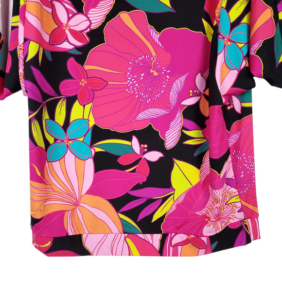 Trina Turk Swim Cover Up Dress Tunic Floral Colorful Tropical Small - Picture 8 of 12